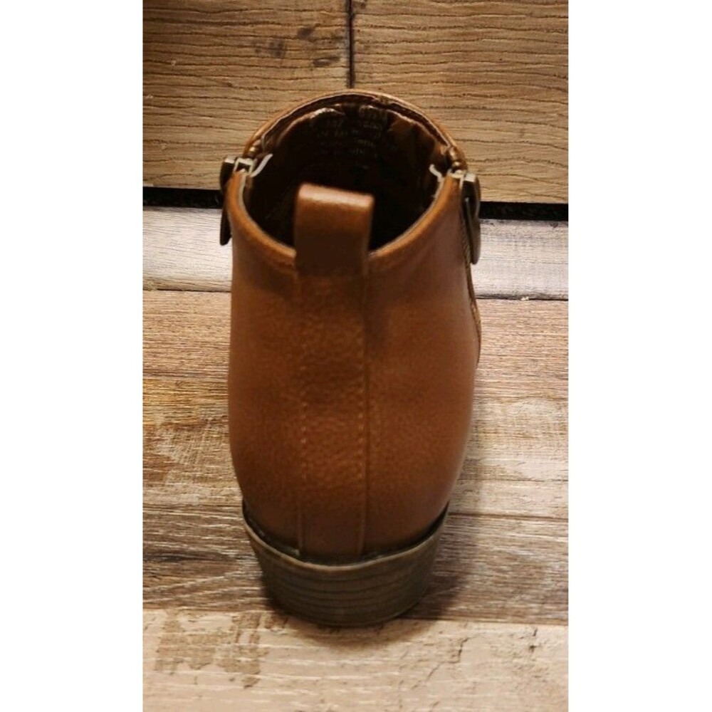 Ladies Size 6.5 Jessica Cline Zip Up Ankle Boots Brown Faux Leather. - Picture 7 of 10
